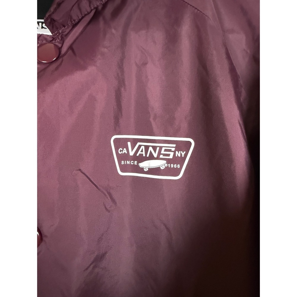 Vans Maroon Burgundy Mens Fleece Lined Windbreaker Logo Torrey Coaches Jacket XL - Picture 5 of 11